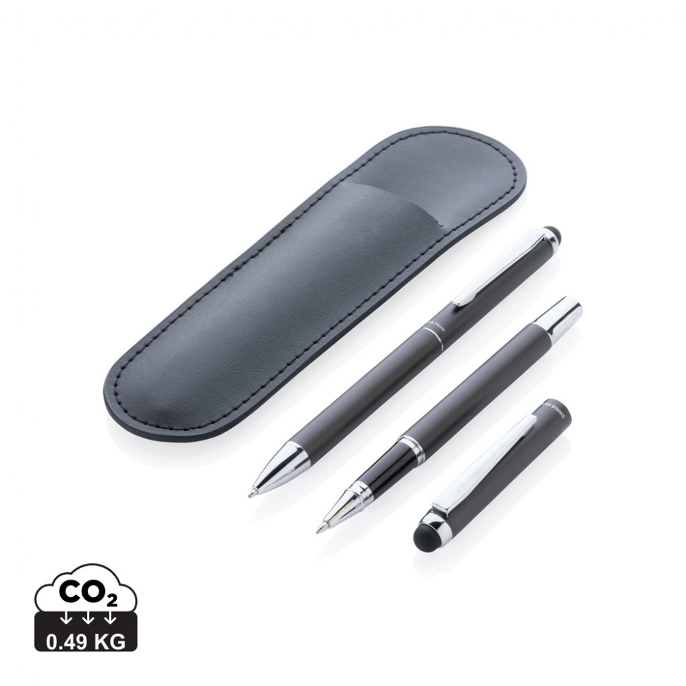 Logotrade corporate gift picture of: Swiss Peak deluxe pen set in PU pouch