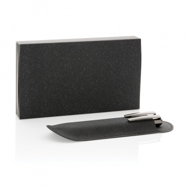 Logo trade promotional item photo of: Recycled leather pen set