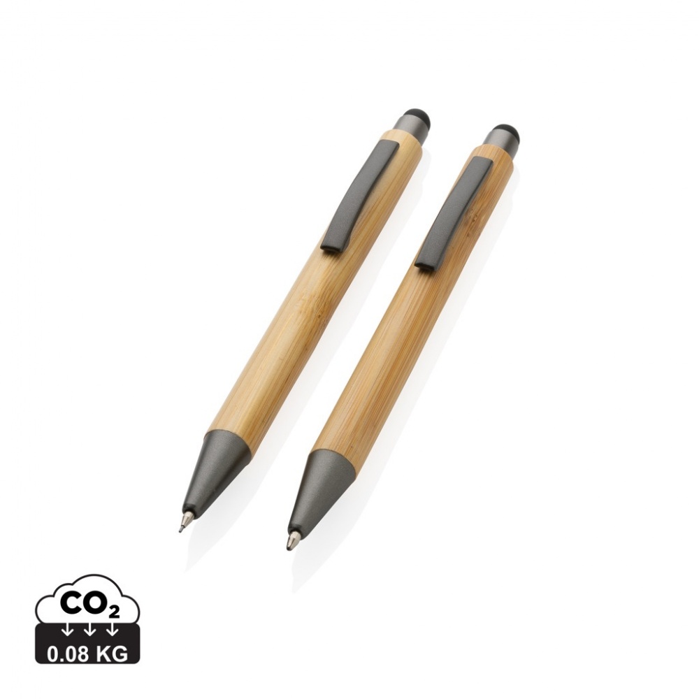 Logotrade advertising product image of: Bamboo modern pen set in box