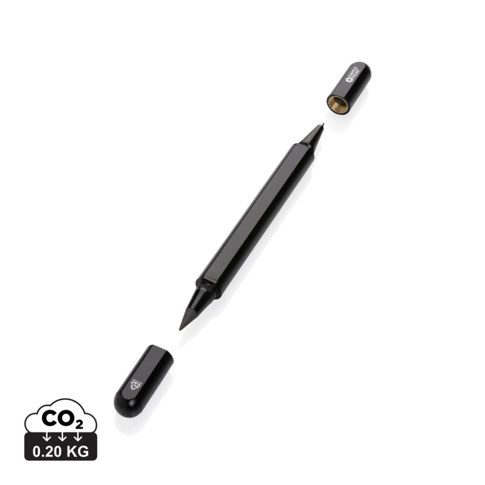 Logo trade promotional giveaway photo of: Swiss Peak Storm RCS recycled aluminum dual tip pen