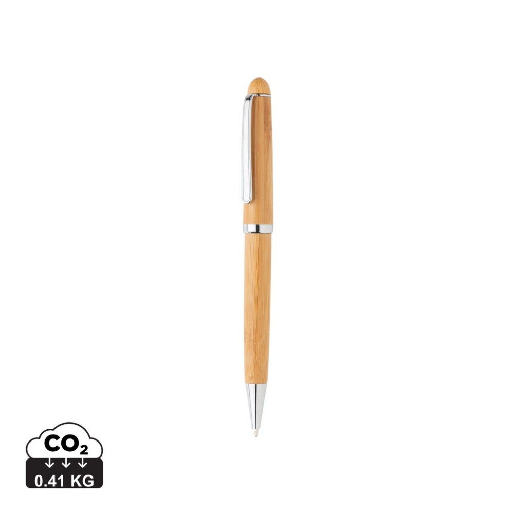Logo trade promotional giveaways image of: Bamboo pen in box
