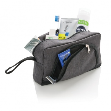 Logo trade promotional giveaway photo of: Classic two tone toiletry bag