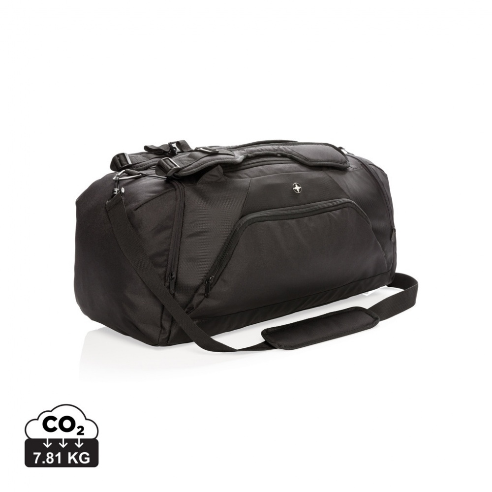 Logo trade promotional item photo of: Swiss Peak RFID sports duffel & backpack