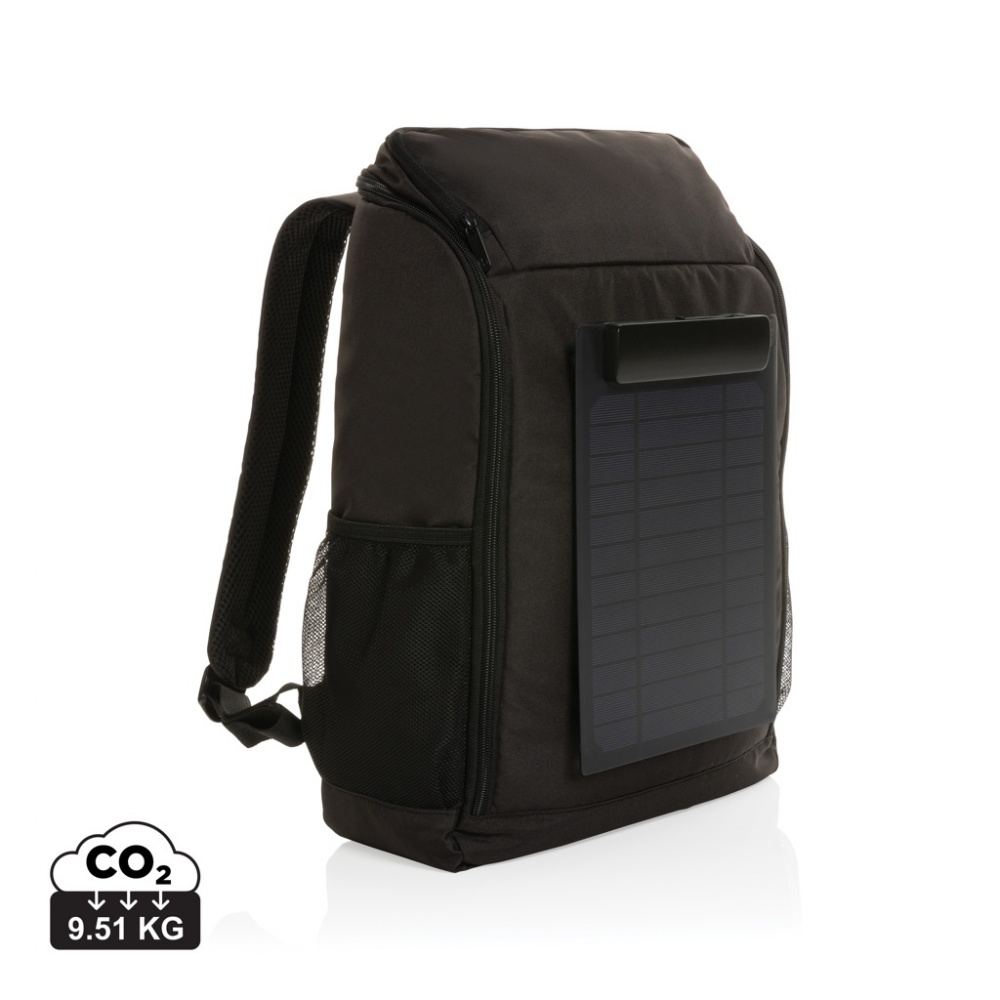 Logotrade business gift image of: Pedro AWARE™ RPET deluxe backpack with 5W solar panel