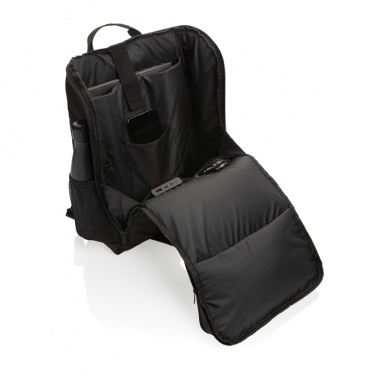 Logo trade business gift photo of: Pedro AWARE™ RPET deluxe backpack with 5W solar panel