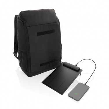 Logo trade promotional items picture of: Pedro AWARE™ RPET deluxe backpack with 5W solar panel