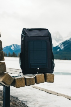 Logotrade promotional item picture of: Pedro AWARE™ RPET deluxe backpack with 5W solar panel