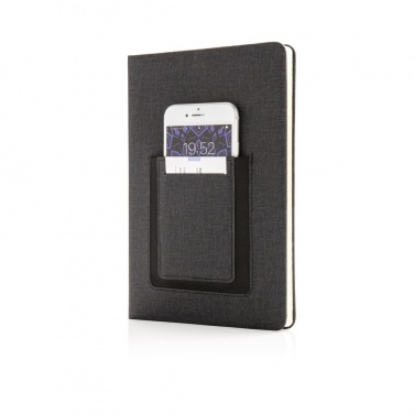 Logo trade promotional items picture of: Deluxe A5 Notebook with phone pocket