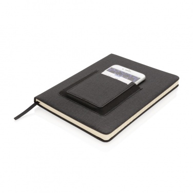Logo trade business gift photo of: Deluxe A5 Notebook with phone pocket