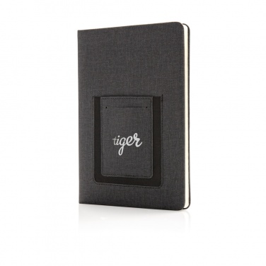Logo trade promotional giveaways image of: Deluxe A5 Notebook with phone pocket