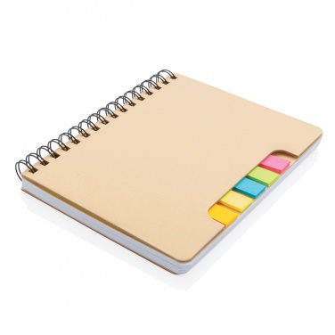 Logotrade promotional merchandise picture of: A5 Kraft spiral notebook with sticky notes