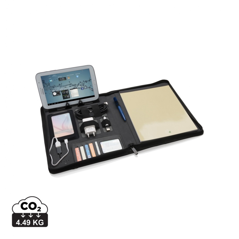Logo trade advertising products image of: Tech portfolio with powerbank