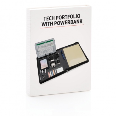 Logo trade advertising products image of: Tech portfolio with powerbank