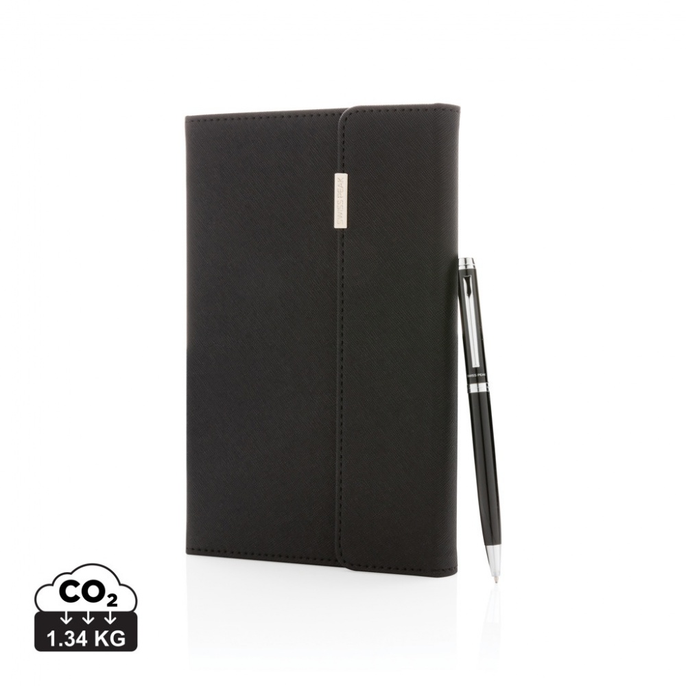 Logotrade promotional merchandise picture of: Swiss Peak deluxe A5 notebook and pen set