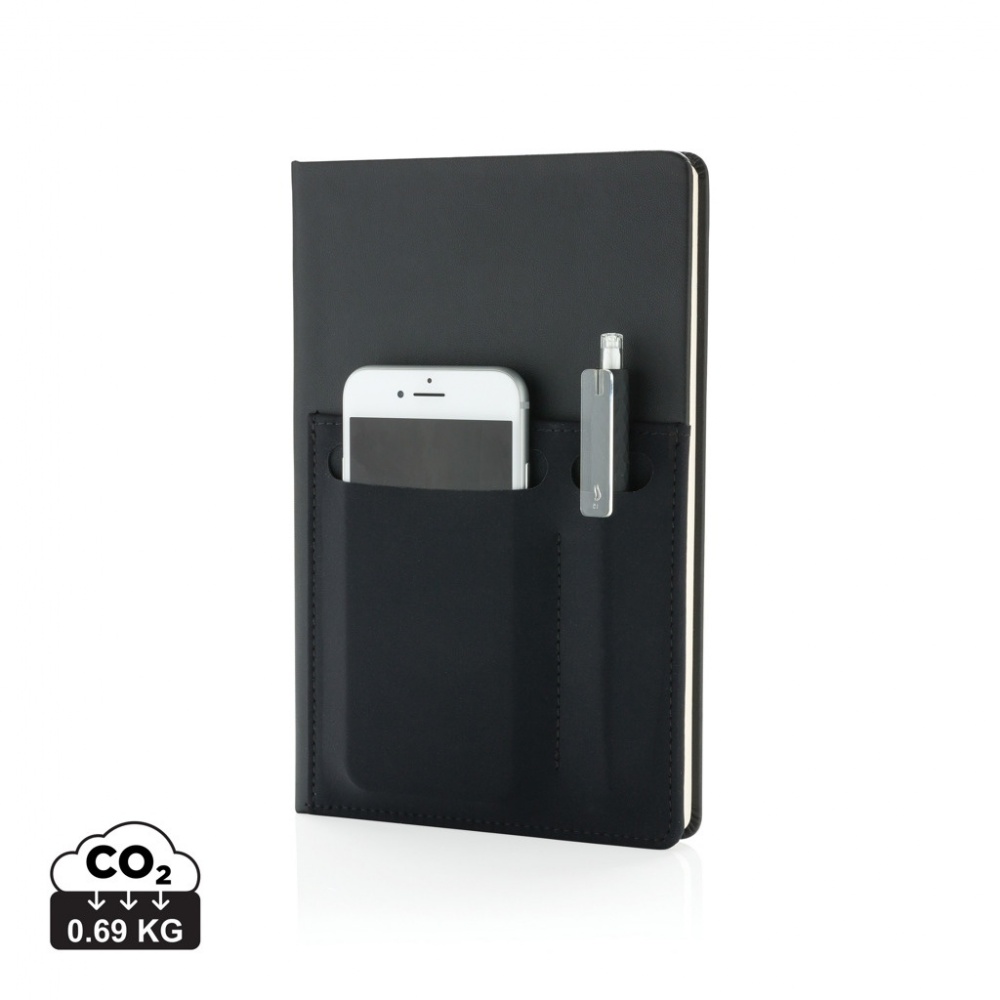 Logo trade business gifts image of: A5 Deluxe notebook with smart pockets