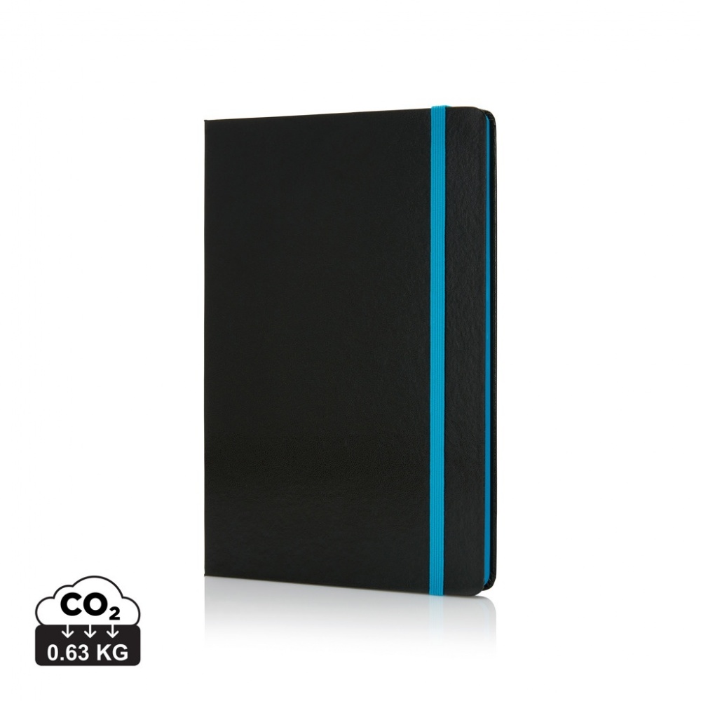 Logo trade advertising products picture of: Deluxe hardcover A5 notebook with coloured side