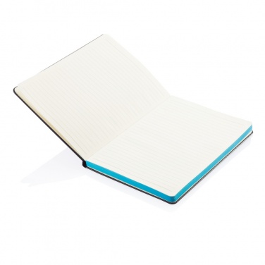 Logo trade promotional gift photo of: Deluxe hardcover A5 notebook with coloured side