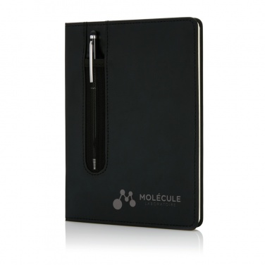Logo trade promotional giveaway photo of: Standard hardcover PU A5 notebook with stylus pen