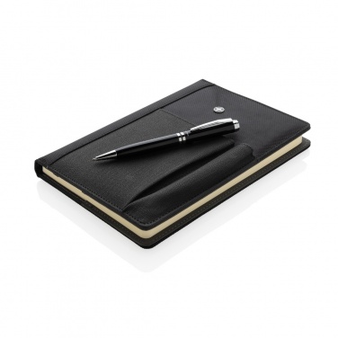 Logo trade promotional products image of: Refillable notebook and pen set