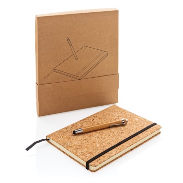Logotrade advertising products photo of: A5 notebook with bamboo pen including stylus