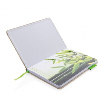 Logo trade corporate gifts image of: A5 jute notebook