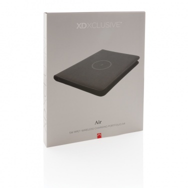 Logotrade promotional merchandise image of: Air 5W wireless charging portfolio A4 w/ 5000 mAh powerbank