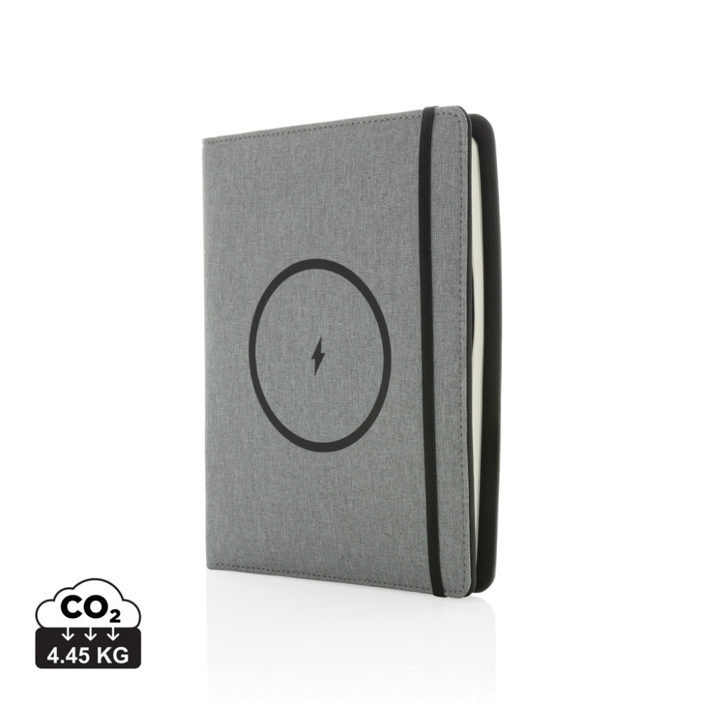 Logo trade business gift photo of: Air 5W wireless charging notebook with 5000mAh powerbank