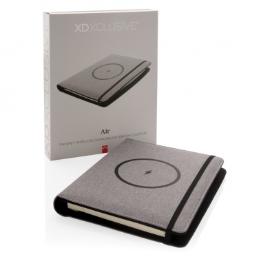 Logotrade promotional item image of: Air 5W wireless charging notebook with 5000mAh powerbank