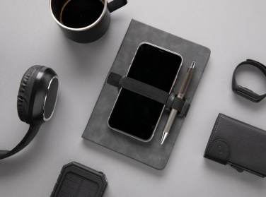 Logotrade business gifts photo of: Deluxe hardcover PU notebook A5 with phone and pen holder