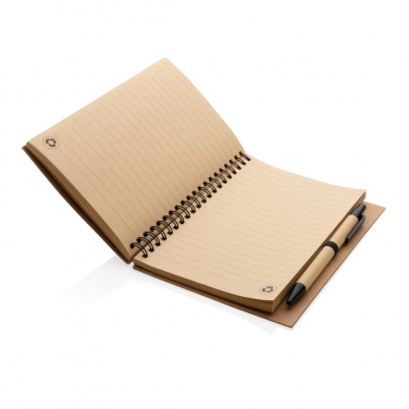 Logotrade promotional giveaway picture of: Kraft spiral notebook with pen