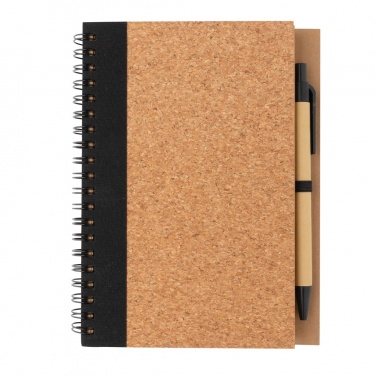Logotrade business gift image of: Cork spiral notebook with pen