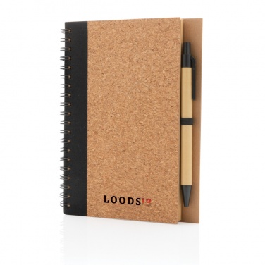 Logo trade corporate gifts picture of: Cork spiral notebook with pen