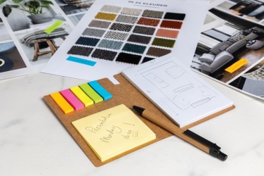 Logo trade promotional merchandise picture of: Kraft sticky notes A6 booklet with pen