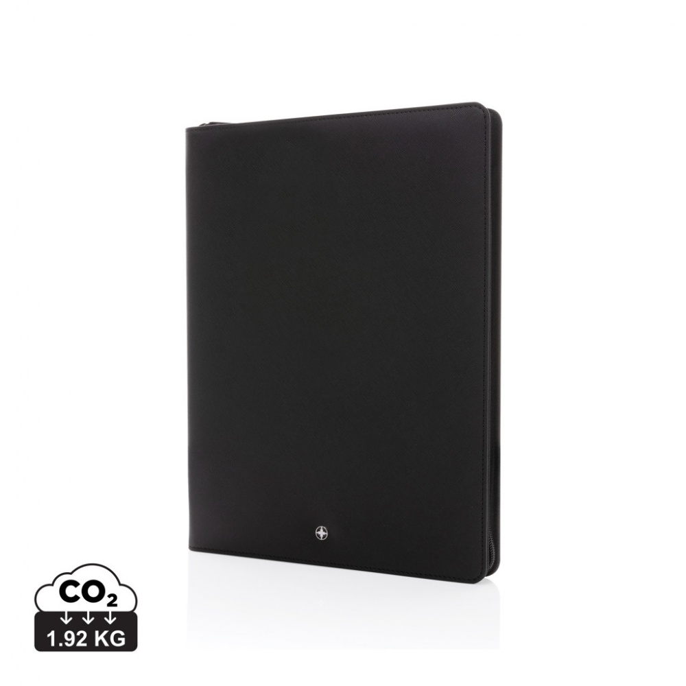 Logotrade advertising product picture of: Swiss Peak Heritage RCS rPU A4 portfolio with zipper