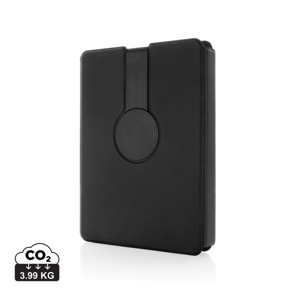 Logotrade promotional giveaway image of: Swiss Peak RCS rePU notebook with 2-in-1 wireless charger