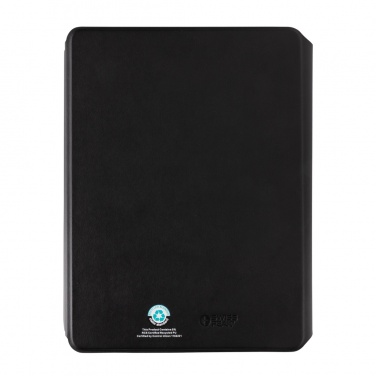 Logo trade promotional giveaways image of: Swiss Peak RCS rePU notebook with 2-in-1 wireless charger