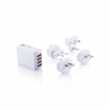 Logo trade promotional product photo of: Travel plug with 4 USB ports