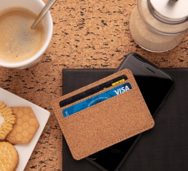 Logo trade promotional merchandise photo of: Cork secure RFID slim wallet