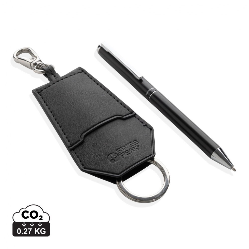 Logotrade promotional giveaway picture of: SP Tula RCS certified recycled PU key holder and pen set