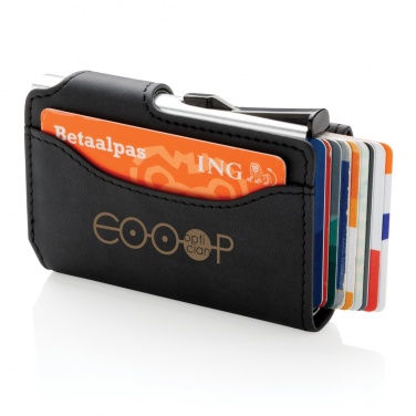 Logo trade promotional products picture of: Standard aluminium RFID cardholder with PU wallet