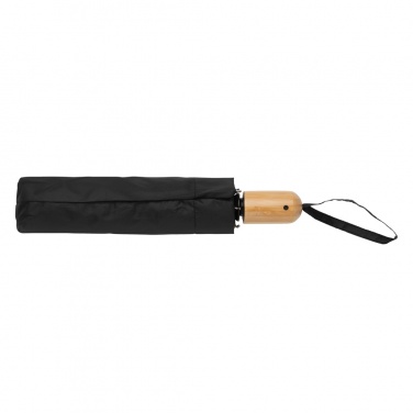 Logotrade promotional item image of: 21" Impact AWARE™ RPET 190T bamboo auto open/close umbrella