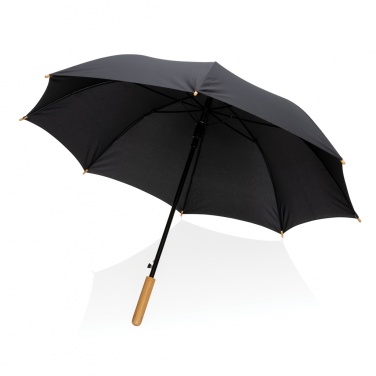 Logo trade promotional item photo of: 23" Impact AWARE™ RPET 190T auto open bamboo umbrella