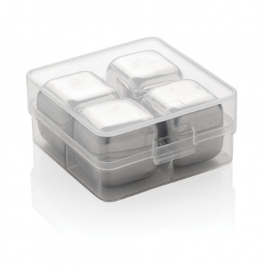 Logo trade promotional merchandise image of: Re-usable stainless steel ice cubes 4pc