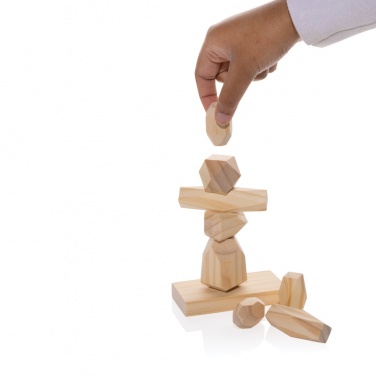 Logotrade promotional giveaway picture of: Ukiyo Crios wooden balancing rocks in pouch