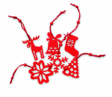 Logotrade promotional item image of: Set of 6 felt tree hangers