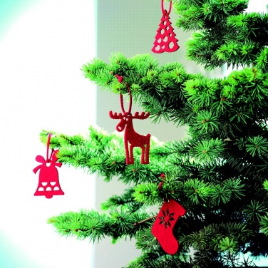 Logo trade corporate gifts image of: Set of 6 felt tree hangers