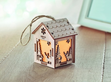 Logotrade business gift image of: MDF house with light