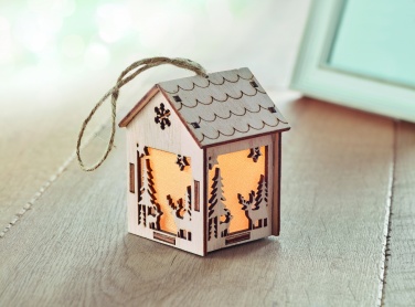 Logo trade business gift photo of: MDF house with light