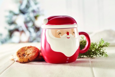 Logo trade advertising products image of: Ceramic mug with lid 370 ml