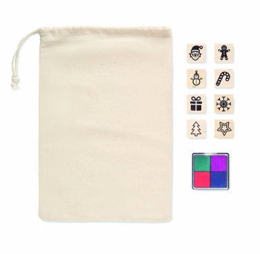 Logotrade promotional merchandise photo of: 8 wooden Christmas stamps set